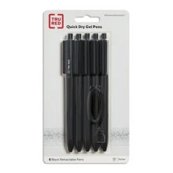 TRU RED™ Retractable Quick Dry Gel Pen, Medium Point, 1.0mm, Black, 5/Pack (TR56952) -Office Supplies Shop s1189830 sc7