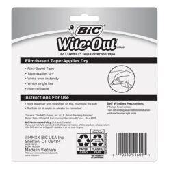 BIC Wite-Out EZ Grip Correction Tape, White, 2/Pack (WOECGP21) -Office Supplies Shop s1205196 sc7