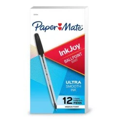 Paper Mate InkJoy 50ST Ballpoint Pen, Medium Point, Black Ink, Dozen (2013154)