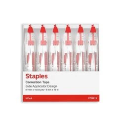 Staples Correction Tape, White, 6/Pack (ST59819) -Office Supplies Shop s1212637 sc7