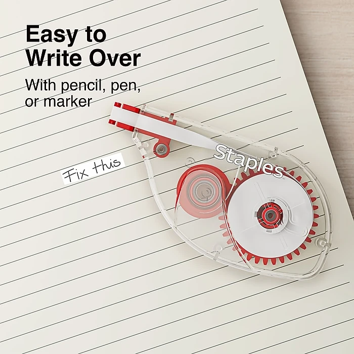 Staples Correction Tape, White, 10/Pack (ST59820) 5 Staples Correction Tape, White, 10/Pack (ST59820) - Image 5