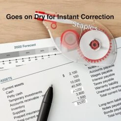 Staples Correction Tape, White, 10/Pack (ST59820) 10 Staples Correction Tape, White, 10/Pack (ST59820) -Office Supplies Shop s1212669 sc7