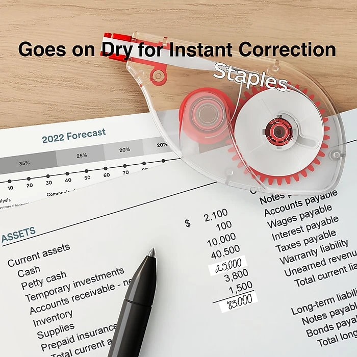 Staples Correction Tape, White, 10/Pack (ST59820) 3 Staples Correction Tape, White, 10/Pack (ST59820) - Image 3