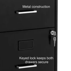 Staples 2-Drawer Light Duty Vertical File Cabinet, Locking, Letter, Black, 18"D (52142) -Office Supplies Shop s1212870 sc7