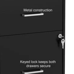 Staples 2-Drawer Light Duty Vertical File Cabinet, Locking, Letter, Black, 22"D (52153) -Office Supplies Shop s1212878 sc7