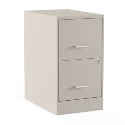 Staples 2-Drawer Light Duty Vertical File Cabinet, Locking, Letter, Putty, 22"D (52146)