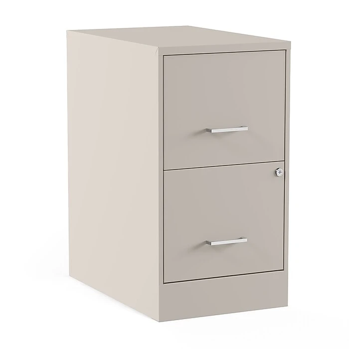 Staples 2-Drawer Light Duty Vertical File Cabinet, Locking, Letter, Putty, 22"D (52146) 1 Staples 2-Drawer Light Duty Vertical File Cabinet, Locking, Letter, Putty, 22"D (52146)