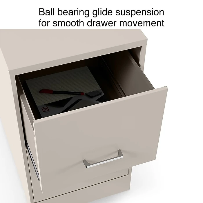 Staples 2-Drawer Light Duty Vertical File Cabinet, Locking, Letter, Putty, 22"D (52146) 4 Staples 2-Drawer Light Duty Vertical File Cabinet, Locking, Letter, Putty, 22"D (52146) - Image 4