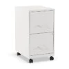 Staples 2-Drawer Vertical Mobile File Cabinet, Locking, Letter Size, White, 18''D (19634)