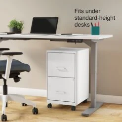 Staples 2-Drawer Light Duty Vertical File Cabinet, Locking, Letter, White, 18"D (52155) -Office Supplies Shop s1212970 sc7