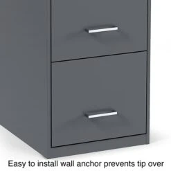 Staples 4-Drawer Light Duty Vertical File Cabinet, Locking, Letter, Charcoal, 18" D (52148) -Office Supplies Shop s1212980 sc7