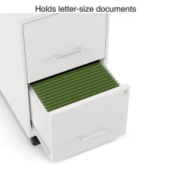 Staples 2-Drawer Light Duty Vertical File Cabinet, Locking, Letter, White, 18"D (52155) -Office Supplies Shop s1212983 sc7