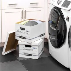 Bankers Box Stor/File Corrugated File Storage Boxes, Lift-Off Lid, Letter/Legal Size, White/Blue, 20/Pack (0070333) -Office Supplies Shop s1213044 sc7