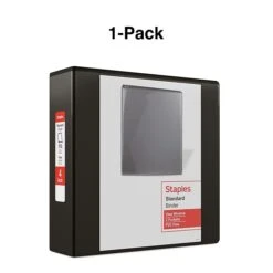Staples Standard 4" 3-Ring View Binder, Black (26357-CC) -Office Supplies Shop s1216296 sc7