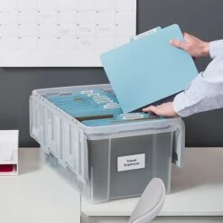 Staples Hanging File Box, Wing Lid, Letter Size, Clear (TR58300) 10 Staples Hanging File Box, Wing Lid, Letter Size, Clear (TR58300) -Office Supplies Shop s1219650 sc7