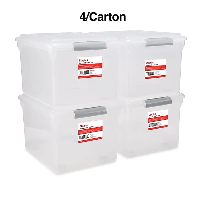 TRU RED™ Store & Slide Hanging File Box, Latch Lid, Letter/Legal Size, Clear, 4/Carton (TR57621CT) 8 TRU RED™ Store & Slide Hanging File Box, Latch Lid, Letter/Legal Size, Clear, 4/Carton (TR57621CT) - Image 8