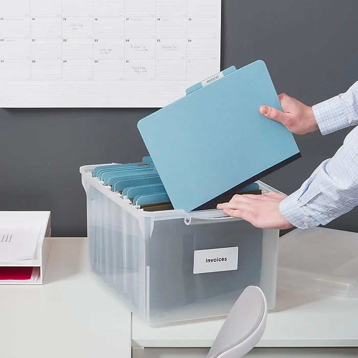 TRU RED™ Store & Slide Hanging File Box, Latch Lid, Letter/Legal Size, Clear, 4/Carton (TR57621CT) 6 TRU RED™ Store & Slide Hanging File Box, Latch Lid, Letter/Legal Size, Clear, 4/Carton (TR57621CT) - Image 6