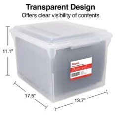 TRU RED™ Store & Slide Hanging File Box, Latch Lid, Letter/Legal Size, Clear, 4/Carton (TR57621CT) 14 TRU RED™ Store & Slide Hanging File Box, Latch Lid, Letter/Legal Size, Clear, 4/Carton (TR57621CT) -Office Supplies Shop s1219692 sc7