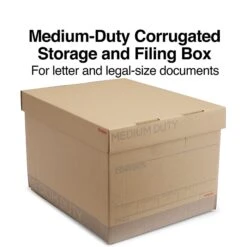 Staples Medium Duty File Box, Lift Off Lid, Letter/Legal, Brown/Gray, 12/Carton (TR59213)