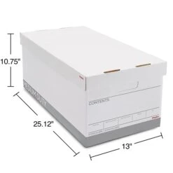 Staples Medium Duty File Box, Lift Off Lid, Letter, White/Gray, 4/Carton (TR59214) -Office Supplies Shop s1219757 sc7