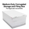 Staples Medium Duty File Box, Lift Off Lid, Legal, White/Gray, 4/Carton (TR59216)