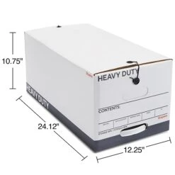 Staples Heavy Duty File Box, String And Button Lid, Letter, White/Gray, 4/Pack (TR59222) -Office Supplies Shop s1219795 sc7