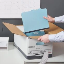 Staples Heavy Duty File Box, String And Button Lid, Letter, White/Gray, 4/Pack (TR59222) -Office Supplies Shop s1219796 sc7