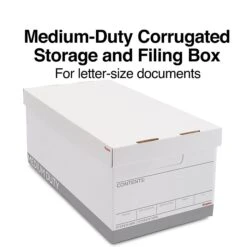 Staples Medium Duty File Box, Lift Off Lid, Letter, White/Gray, 4/Carton (TR59214) -Office Supplies Shop s1219803 sc7 1