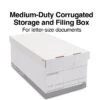 Staples Medium Duty File Box, Lift Off Lid, Letter, White/Gray, 4/Carton (TR59214)