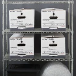 Staples Heavy Duty File Box, String And Button Lid, Letter, White/Gray, 4/Pack (TR59222) -Office Supplies Shop s1219809 sc7