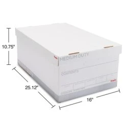 Staples Medium Duty File Box, Lift Off Lid, Legal, White/Gray, 4/Carton (TR59216) -Office Supplies Shop s1219824 sc7