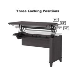 Bush Furniture Somerset 72W 3 Position Sit To Stand L Shaped Desk With Hutch, Storm Gray (SET015SG) -Office Supplies Shop sp101295626 sc7