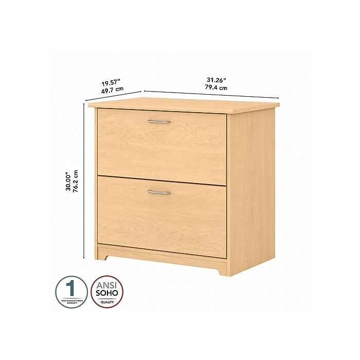 Bush Furniture Cabot 2-Drawer Lateral File Cabinet, Letter/Legal, Natural Maple, 31" (WC31680) 5 Bush Furniture Cabot 2-Drawer Lateral File Cabinet, Letter/Legal, Natural Maple, 31" (WC31680) - Image 5