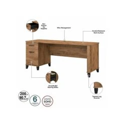 Bush Furniture Somerset 35"-41" Adjustable Desk With Return, Fresh Walnut (SET014FW) -Office Supplies Shop sp108409471 sc7