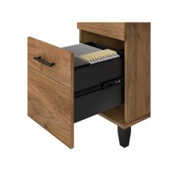 Bush Furniture Somerset 35"-41" Adjustable Desk With Return, Fresh Walnut (SET014FW) -Office Supplies Shop sp108409474 sc7