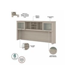 Bush Furniture Somerset Office Desk With 35"-41" Adjustable Return And Hutch, Sand Oak (SET015SO) 13 Bush Furniture Somerset Office Desk With 35"-41" Adjustable Return And Hutch, Sand Oak (SET015SO) -Office Supplies Shop sp108409490 sc7