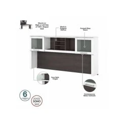 Bush Furniture Somerset Office Desk With 35"-41" Adjustable Return, Hutch, And File Cabinet, Storm Gray/White (SET016SGWH) -Office Supplies Shop sp108409572 sc7