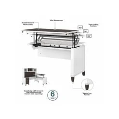 Bush Furniture Somerset 29"-41" Adjustable Desk, Storm Gray/White (WC81042) 8 Bush Furniture Somerset 29"-41" Adjustable Desk, Storm Gray/White (WC81042) -Office Supplies Shop sp108676184 sc7