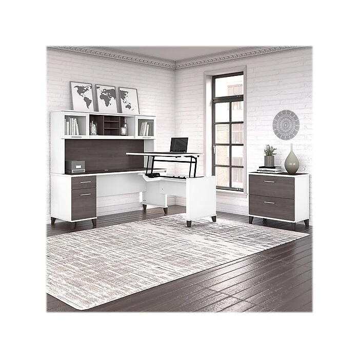 Bush Furniture Somerset 29"-41" Adjustable Desk, Storm Gray/White (WC81042) 6 Bush Furniture Somerset 29"-41" Adjustable Desk, Storm Gray/White (WC81042) - Image 6
