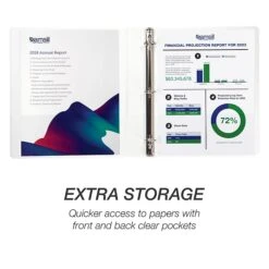 Samsill Durable Non-Stick 1" 3-Ring View Binder, White, 8/Pack (S88437) -Office Supplies Shop sp109067633 sc7