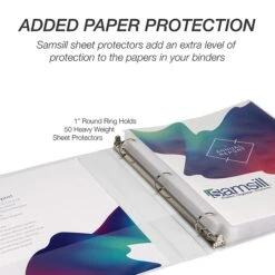 Samsill Durable Non-Stick 1" 3-Ring View Binder, White, 8/Pack (S88437) -Office Supplies Shop sp109067635 sc7