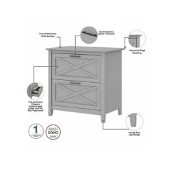 Bush Furniture Key West 2-Drawer Lateral File Cabinet, Letter/Legal, Cape Cod Gray, 30" (KWF130CG-03) -Office Supplies Shop sp109851146 sc7