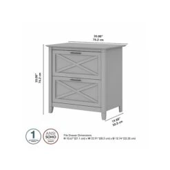Bush Furniture Key West 2-Drawer Lateral File Cabinet, Letter/Legal, Cape Cod Gray, 30" (KWF130CG-03) -Office Supplies Shop sp109851148 sc7