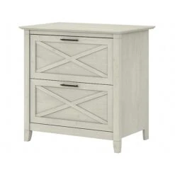 Bush Furniture Key West 2-Drawer Lateral File Cabinet, Letter/Legal, Linen White Oak, 30" (KWF130LW-03)