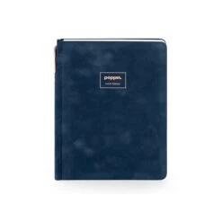 Poppin Velvet Sidekick Professional Notebook With Pen, 6.25" X 8.25", Wide Ruled, 80 Sheets, Storm (107477) -Office Supplies Shop sp110470954 sc7