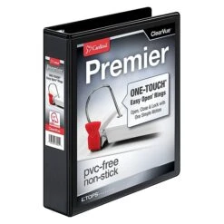 Cardinal Premier Easy Open ClearVue 1 1/2" Slant-D 3-Ring View Binder, Black (CRD10311)