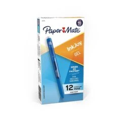 Paper Mate InkJoy Retractable Gel Pen, Fine Point, Blue Ink, Dozen (1951722)