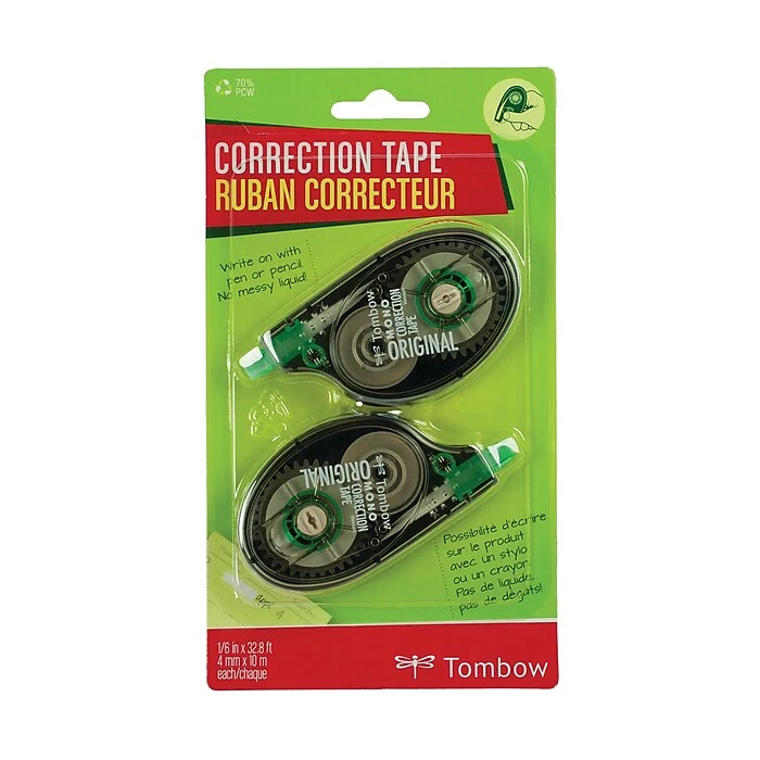 Tombow® Tombow MONO Original Correction Tape, White, 2/Pack (68627) 1 Tombow® Tombow MONO Original Correction Tape, White, 2/Pack (68627)