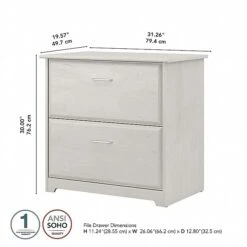 Bush Furniture Cabot 31"W 2-Drawer Lateral File Cabinet, Letter/Legal, Linen White Oak (WC31180) 12 Bush Furniture Cabot 31"W 2-Drawer Lateral File Cabinet, Letter/Legal, Linen White Oak (WC31180) -Office Supplies Shop sp115659923 sc7