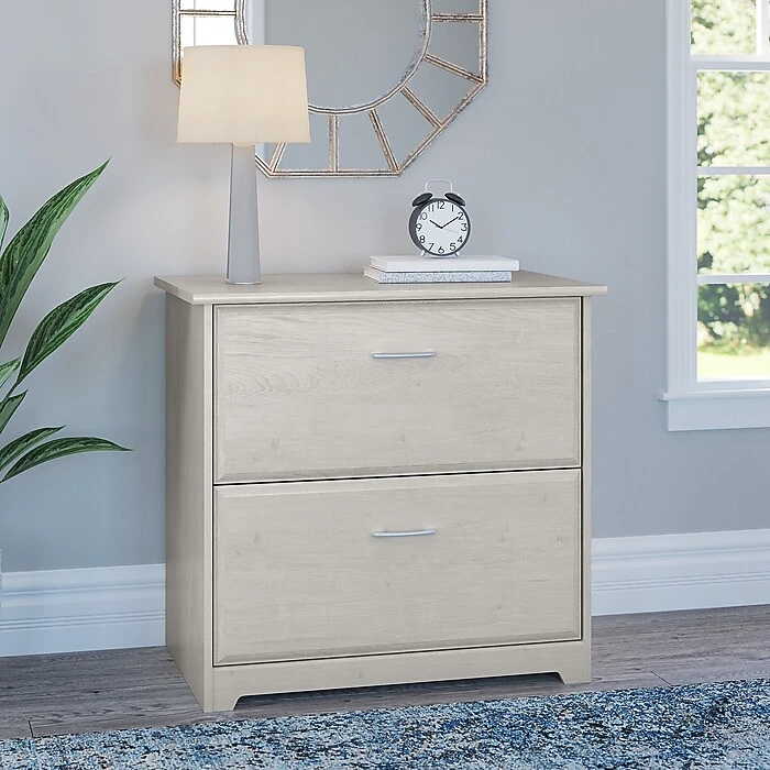 Bush Furniture Cabot 31"W 2-Drawer Lateral File Cabinet, Letter/Legal, Linen White Oak (WC31180) 2 Bush Furniture Cabot 31"W 2-Drawer Lateral File Cabinet, Letter/Legal, Linen White Oak (WC31180) - Image 2